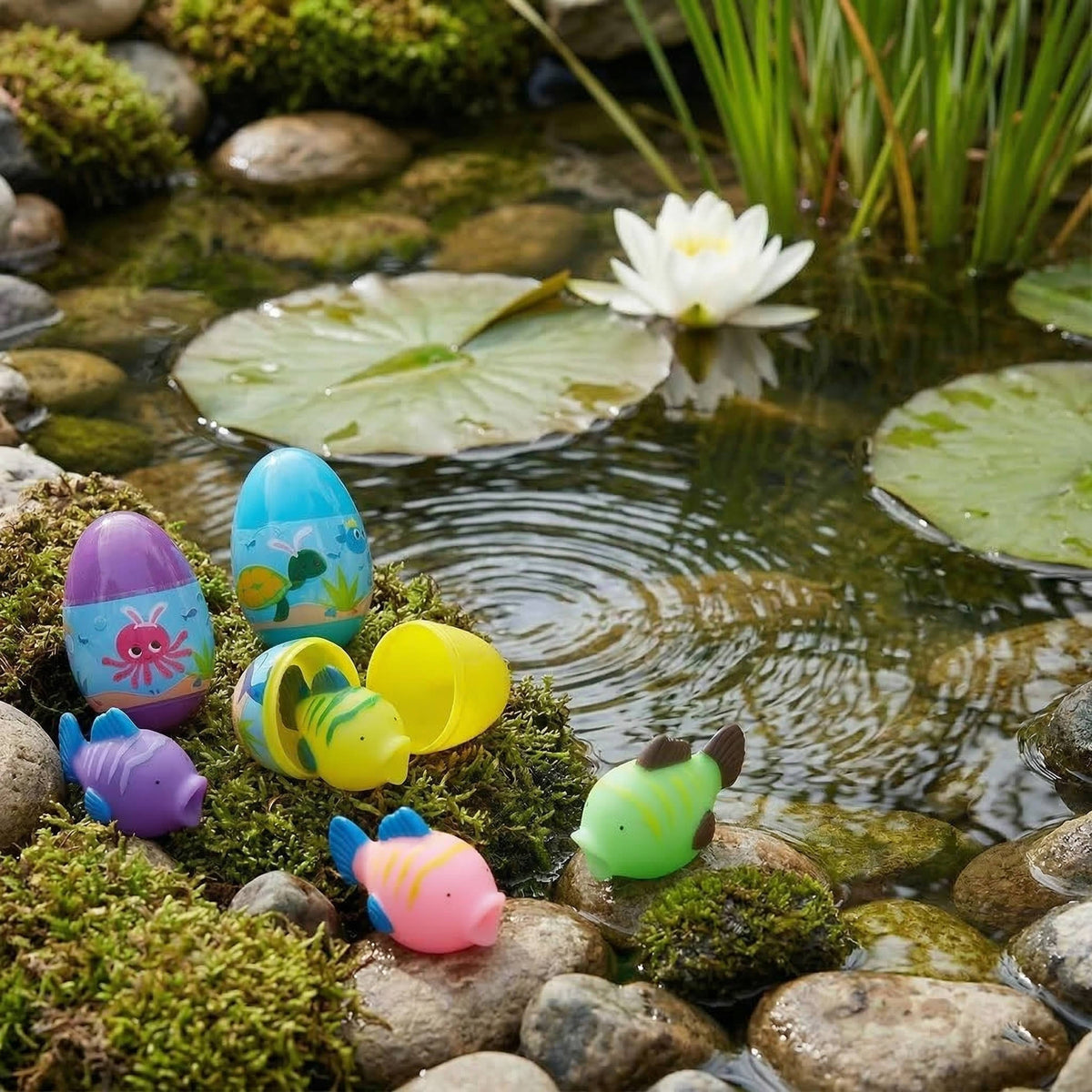 Water Squirt Eggs with Vinyl Toys and Split Open Design, 12 Pack Set All Vera Mart