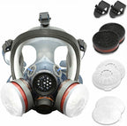 Full Face Vapor Respirator with Activated Charcoal Filters and Anti Fog Shield, Adjustable Fit All Vera Mart