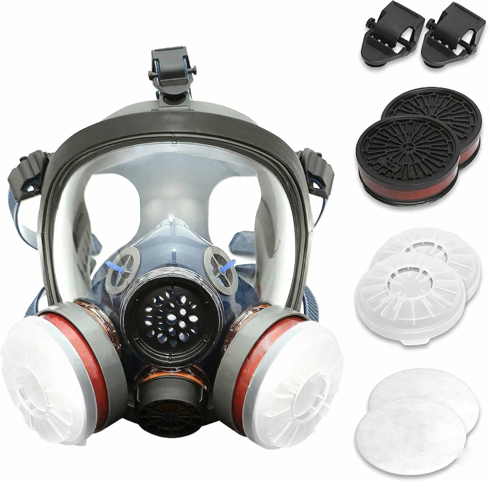 Full Face Vapor Respirator with Activated Charcoal Filters and Anti Fog Shield, Adjustable Fit All Vera Mart