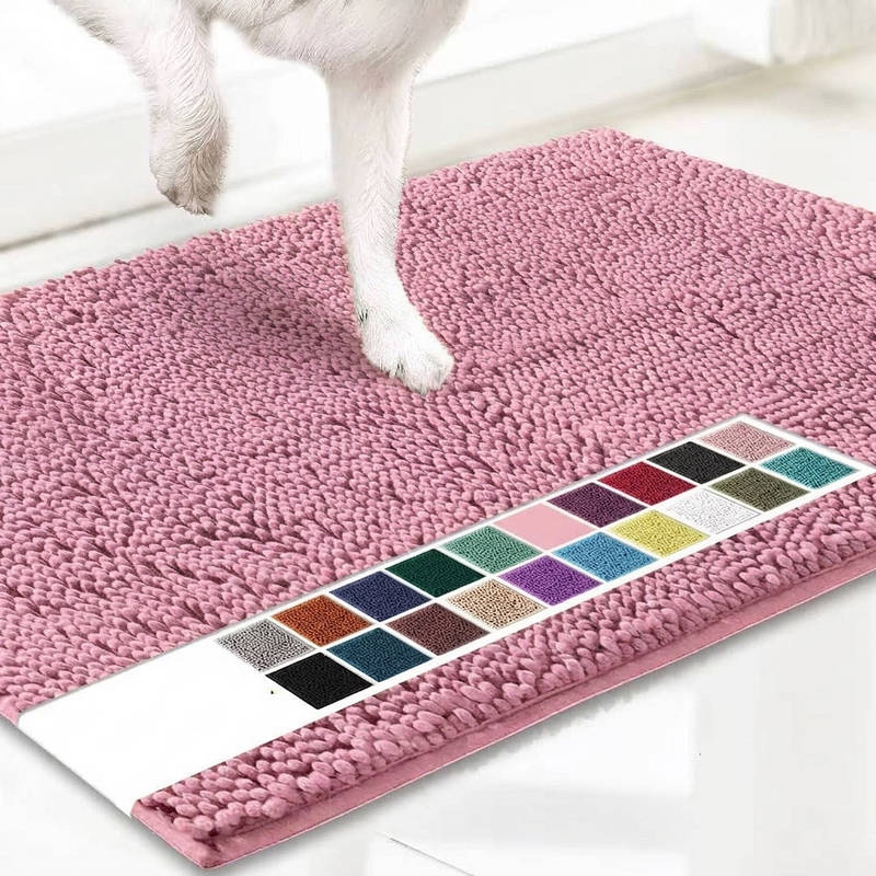 Microfiber Chenille Door Mat with Anti-Slip Backing and Machine Washable, 1-Inch Pile All Vera Mart