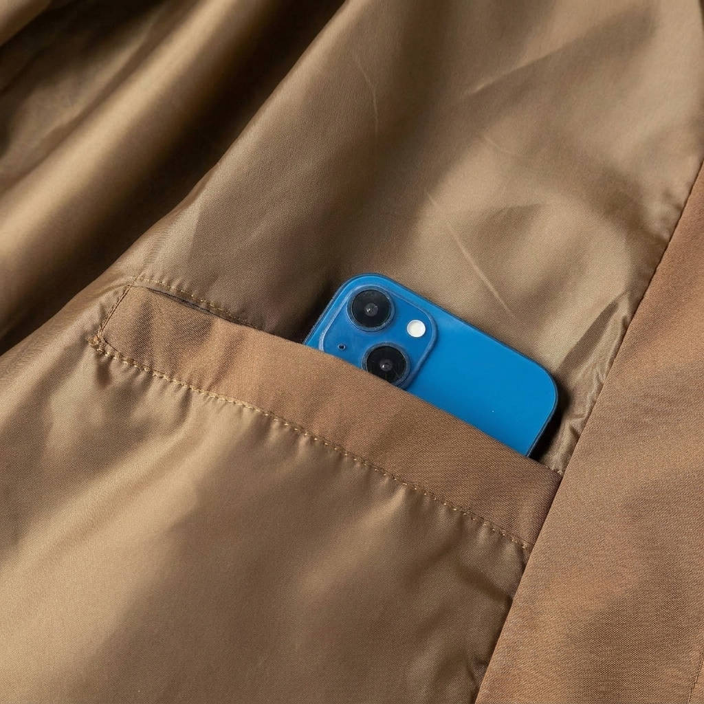 Bomber Jacket with Metal Zipper and Rib Knit Trim, Matte Wind-Blocking Finish All Vera Mart
