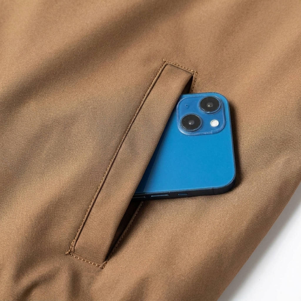 Bomber Jacket with Metal Zipper and Rib Knit Trim, Matte Wind-Blocking Finish All Vera Mart