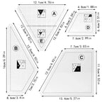 Acrylic Quilt Templates with Gripper Strips and Clipped Corners, 6 Inch Blocks 4 Piece Set All Vera Mart
