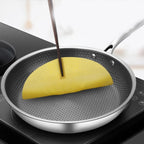 Textured Nonstick Frypan with Seven Layer Construction and Honeycomb Heat Pattern All Vera Mart