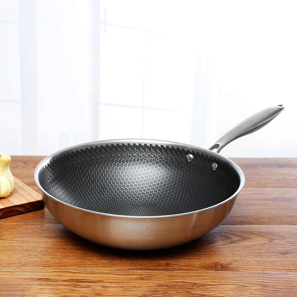 Textured Nonstick Frypan with Seven Layer Construction and Honeycomb Heat Pattern All Vera Mart