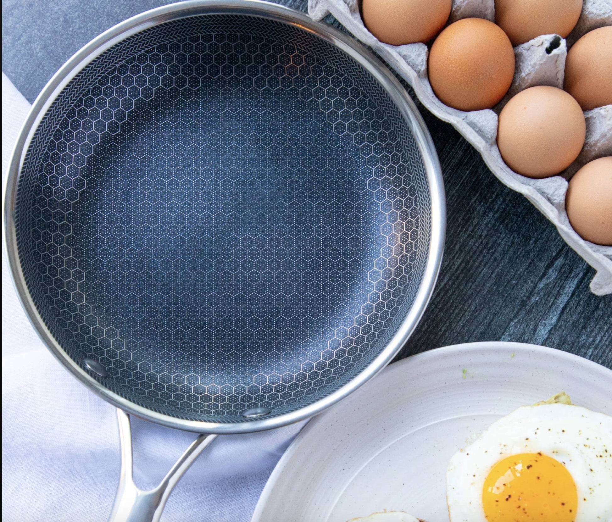 Textured Nonstick Frypan with Seven Layer Construction and Honeycomb Heat Pattern All Vera Mart