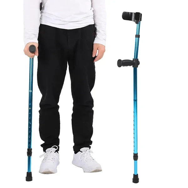 Adjustable Folding Crutch with Ergonomic Grip and Anti-Slip Rubber Tip All Vera Mart