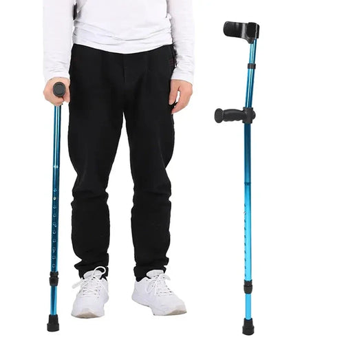 Adjustable Folding Crutch with Ergonomic Grip and Anti-Slip Rubber Tip All Vera Mart