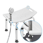Adjustable Shower Stool with Suction Feet and Six Height Settings, 297lb Capacity All Vera Mart