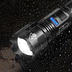 Rechargeable Tactical Flashlight with 12000 Lumens and Adjustable Beam, 550 Meter Range All Vera Mart