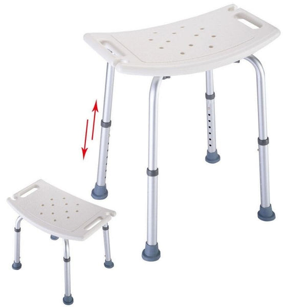 Adjustable Shower Stool with Suction Feet and Six Height Settings, 297lb Capacity All Vera Mart