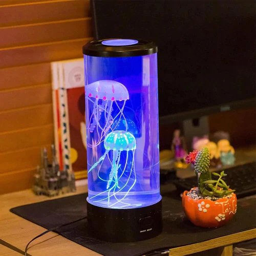 Color Changing Jellyfish Lamp with LED Tank and Realistic Movement All Vera Mart