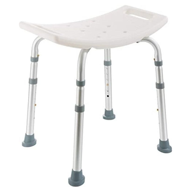 Adjustable Shower Stool with Suction Feet and Six Height Settings, 297lb Capacity All Vera Mart