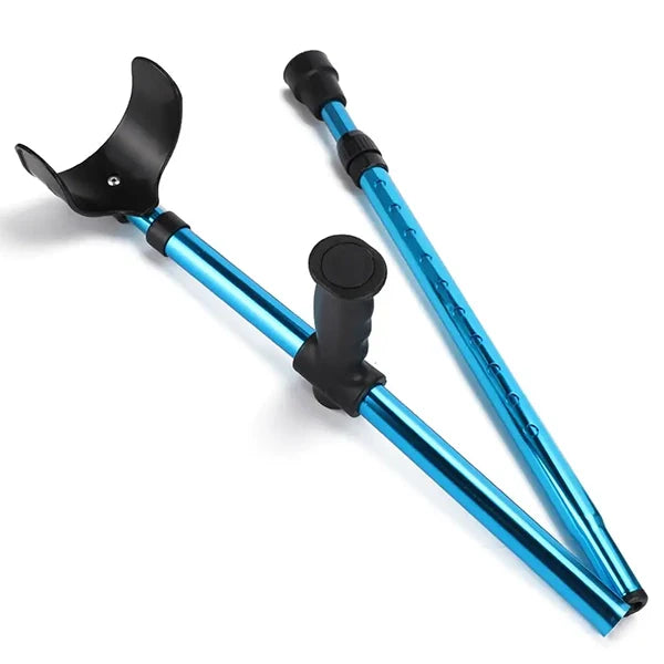 Adjustable Folding Crutch with Ergonomic Grip and Anti-Slip Rubber Tip All Vera Mart