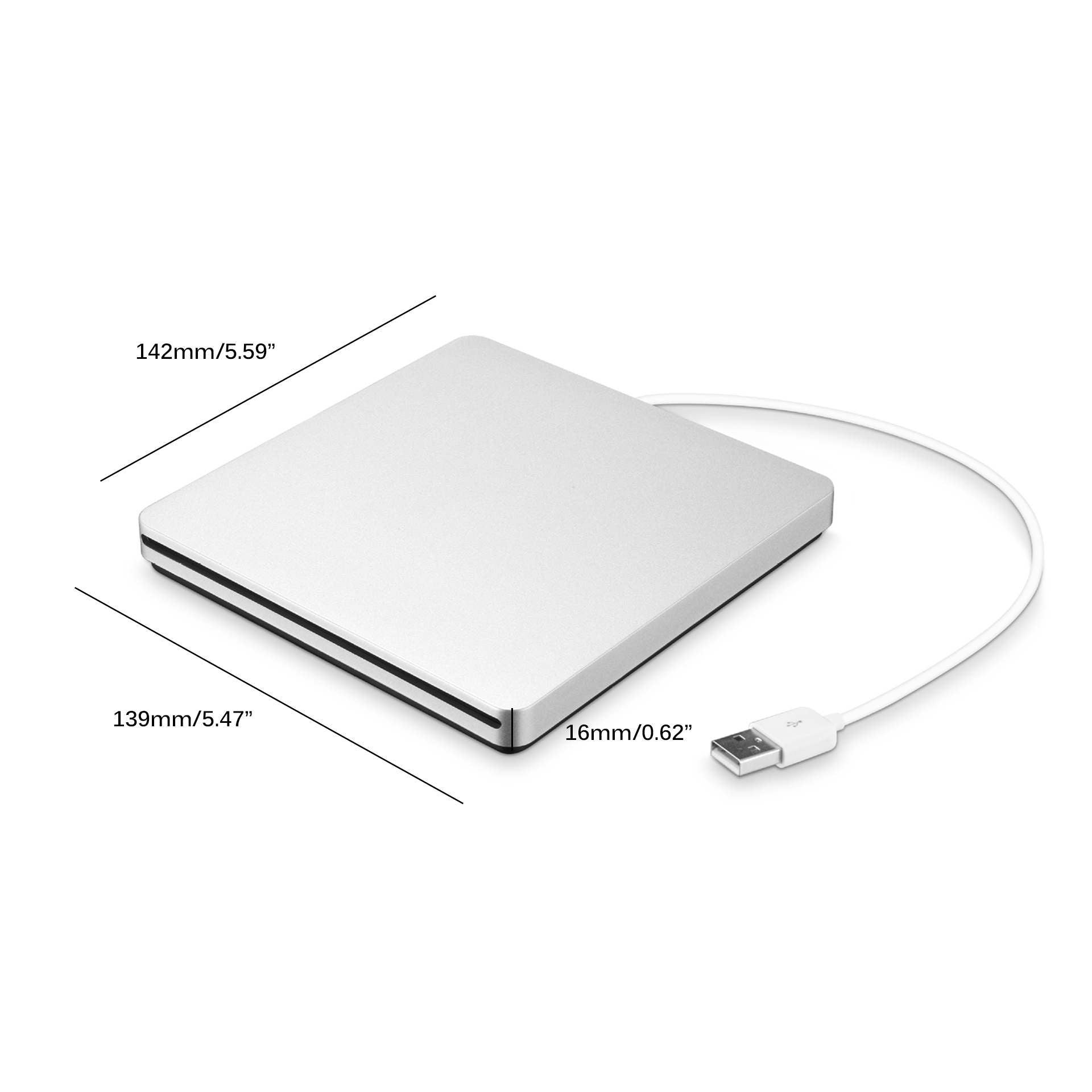 Portable Slot Loading DVD and CD Drive with USB Connection All Vera Mart