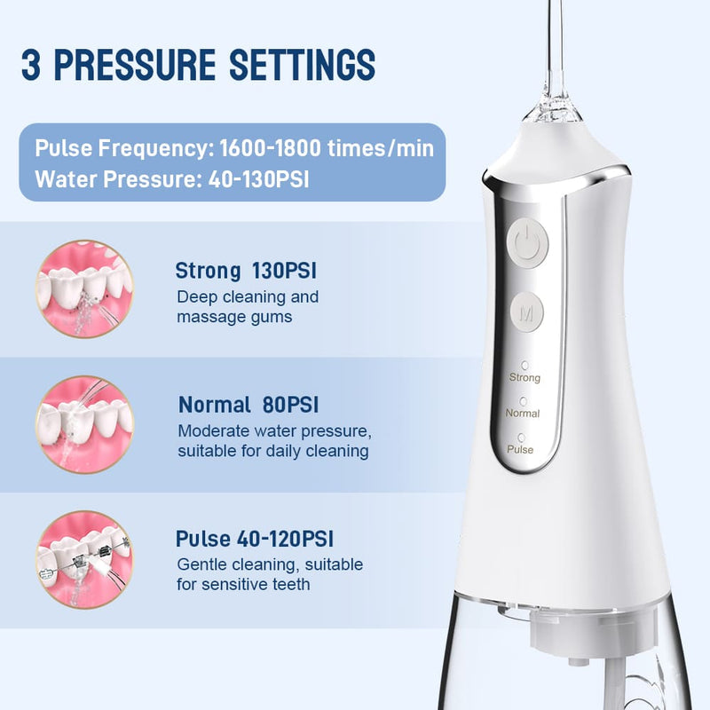Rechargeable Water Flosser with 360 Rotating Nozzles and Three Cleaning Modes All Vera Mart