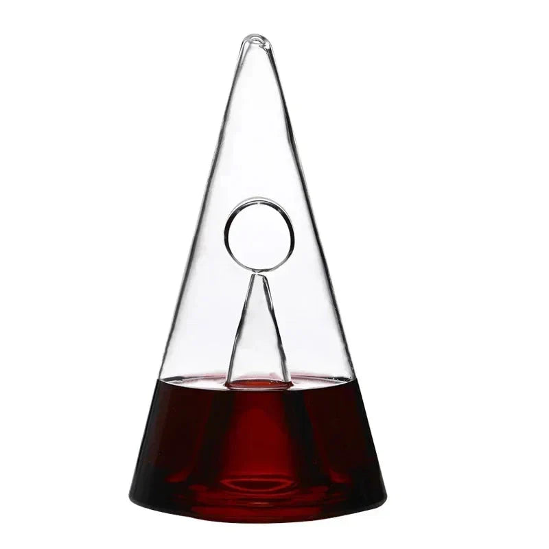 Glass Pyramid Wine Carafe with Waterfall Spout and Aeration Design All Vera Mart