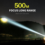 Rechargeable Tactical Flashlight with 12000 Lumens and Adjustable Beam, 550 Meter Range All Vera Mart