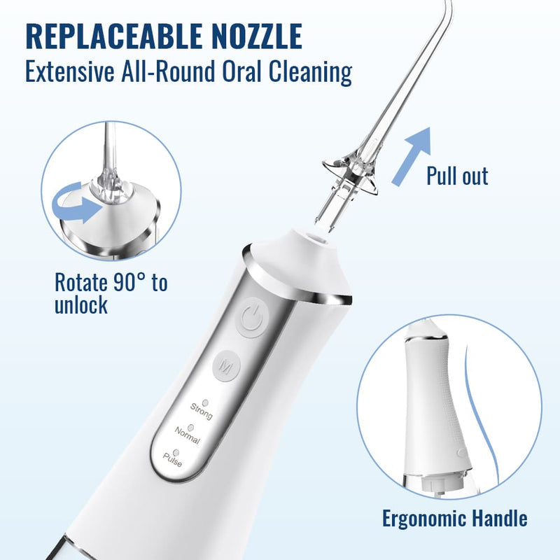 Rechargeable Water Flosser with 360 Rotating Nozzles and Three Cleaning Modes All Vera Mart