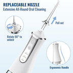 Rechargeable Water Flosser with 360 Rotating Nozzles and Three Cleaning Modes All Vera Mart