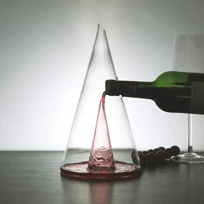 Glass Pyramid Wine Carafe with Waterfall Spout and Aeration Design All Vera Mart