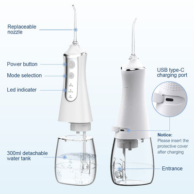Rechargeable Water Flosser with 360 Rotating Nozzles and Three Cleaning Modes All Vera Mart