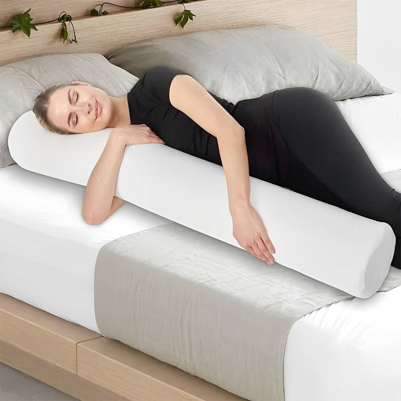 Full Length Body Pillow with Shredded Memory Foam and Washable Cover All Vera Mart