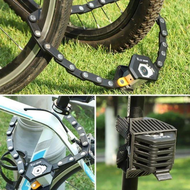 Folding Bike Lock with Heated Steel and Frame Mounting Bracket, 78cm All Vera Mart