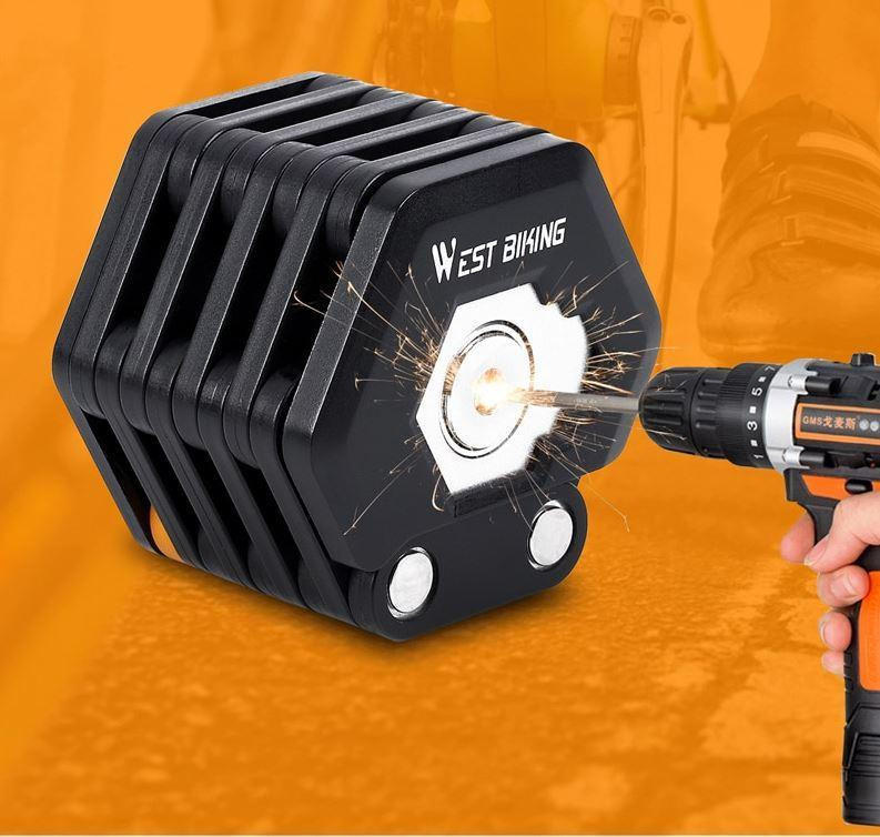 Folding Bike Lock with Heated Steel and Frame Mounting Bracket, 78cm All Vera Mart