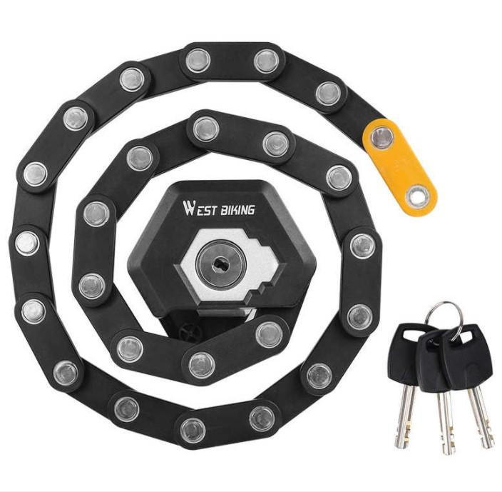 Folding Bike Lock with Heated Steel and Frame Mounting Bracket, 78cm All Vera Mart