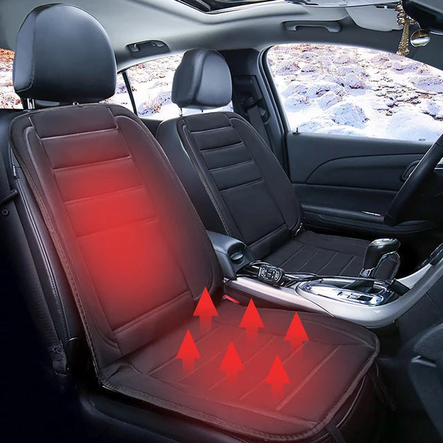 Heated Car Seat Cushion with Adjustable Temperature and Secure Hook Attachment All Vera Mart