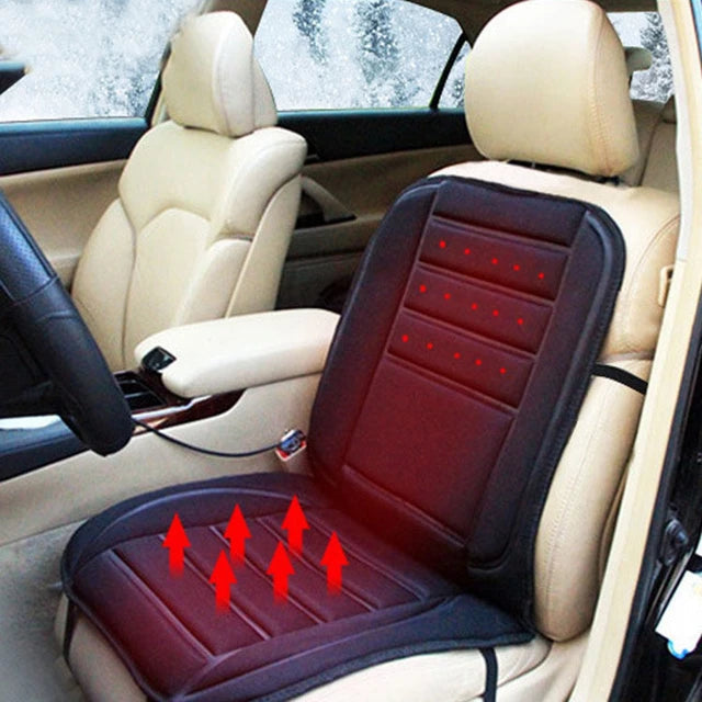 Heated Car Seat Cushion with Adjustable Temperature and Secure Hook Attachment All Vera Mart