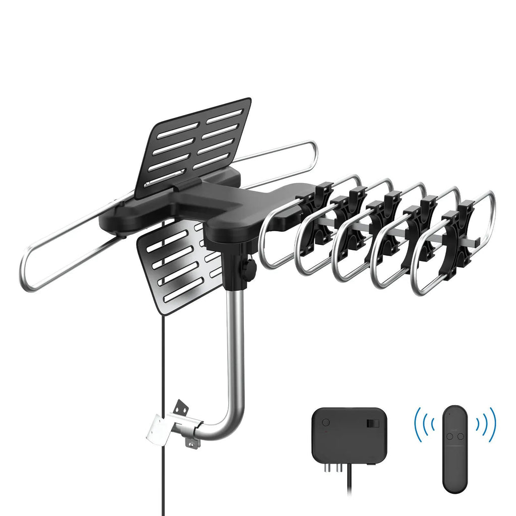 Motorized TV Antenna with 360 Degree Rotation and Signal Amplifier, 33ft Cable All Vera Mart