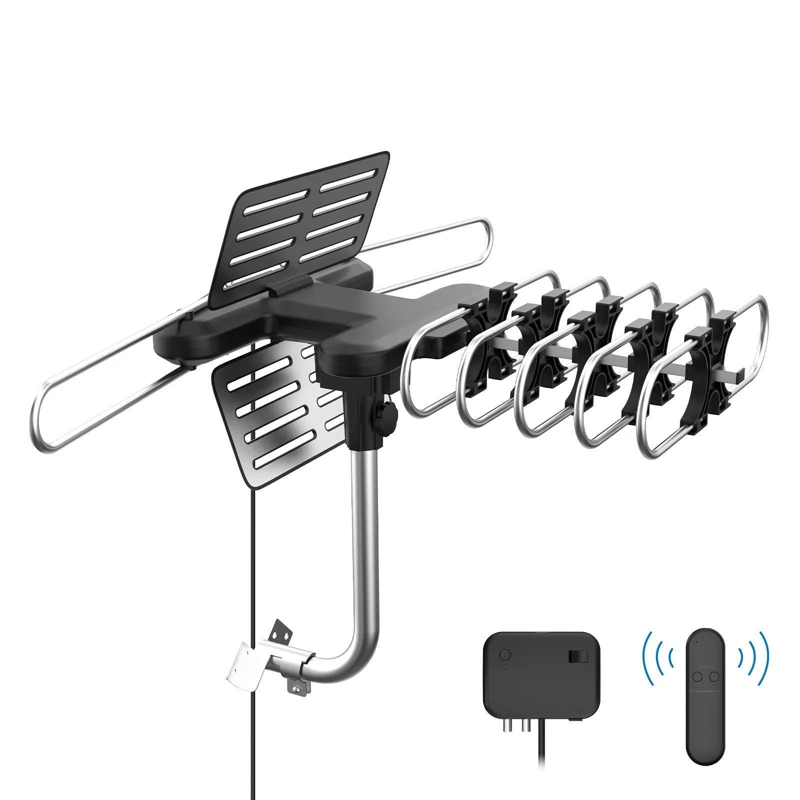 Motorized TV Antenna with 360 Degree Rotation and Signal Amplifier, 33ft Cable All Vera Mart