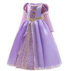 Girls Ball Gown Dress with Puff Sleeves and Applique Details, Mid Calf Length All Vera Mart