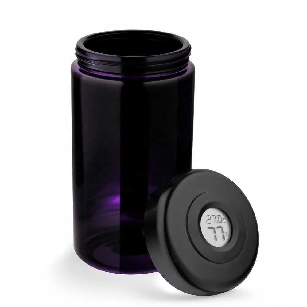 Glass Storage Jar with Digital Humidity Sensor and UV Protection for Herbs and Spices All Vera Mart