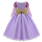 Girls Ball Gown Dress with Puff Sleeves and Applique Details, Mid Calf Length All Vera Mart