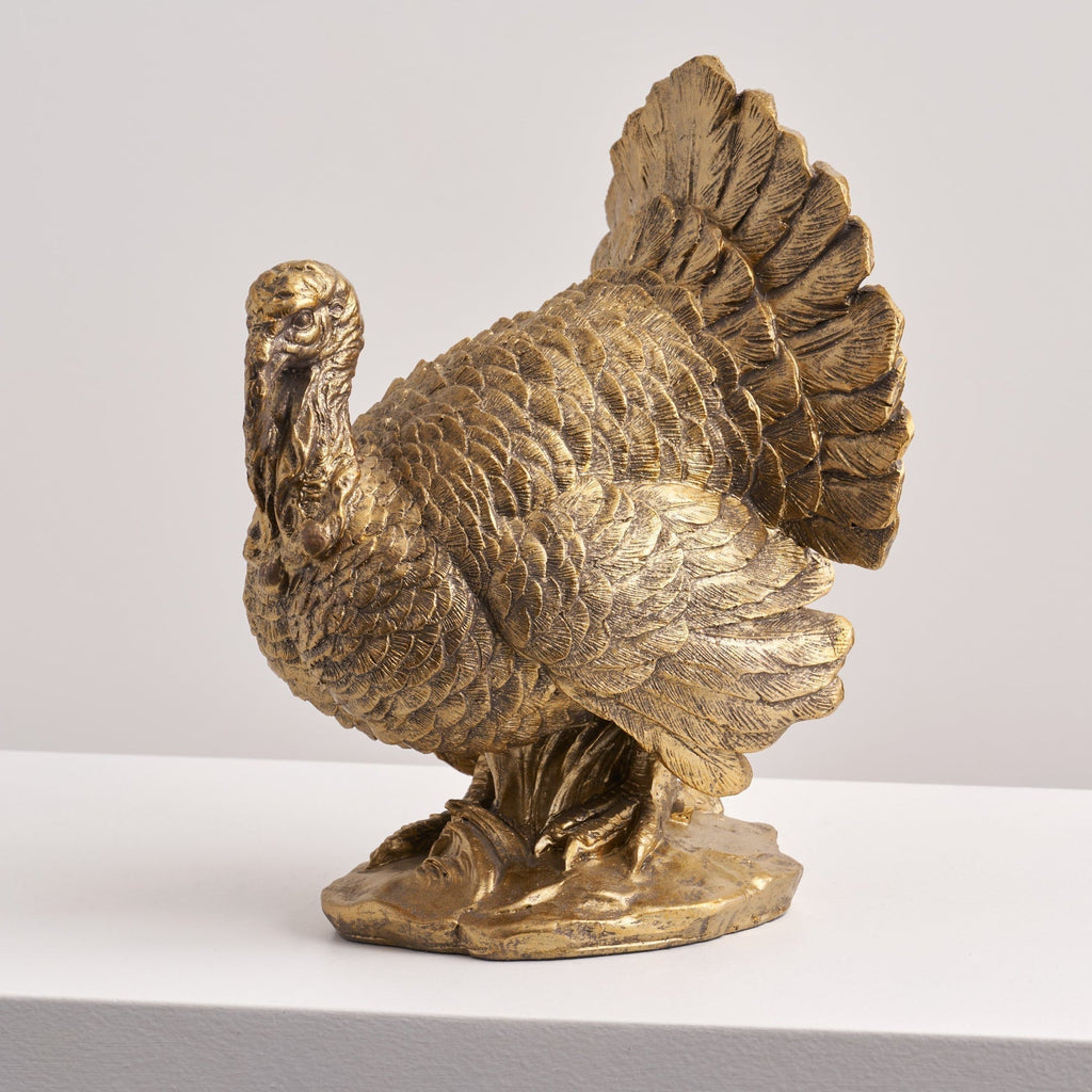 Bronzed Turkey Figurine for Fall Table and Mantel Decor All Vera Mart
