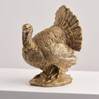 Bronzed Turkey Figurine for Fall Table and Mantel Decor All Vera Mart