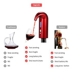Electric Wine Aerator with Magnetic Aeration and Red Light, Rechargeable One Touch Pourer All Vera Mart