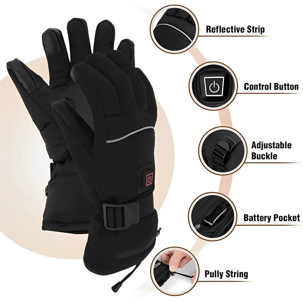 USB Heated Gloves with Quick Heat and Three Power Levels, Water Resistant All Vera Mart
