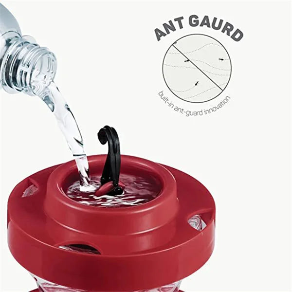 16 Ounce Hummingbird Feeder with Bee-Proof Ports and Ant Moat