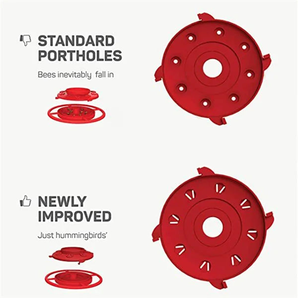 16 Ounce Hummingbird Feeder with Bee-Proof Ports and Ant Moat