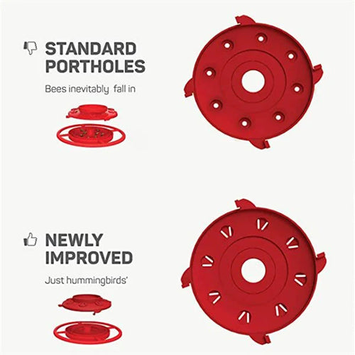 16 Ounce Hummingbird Feeder with Bee-Proof Ports and Ant Moat