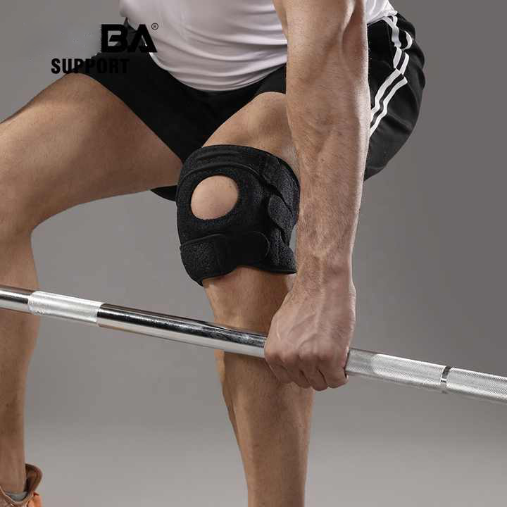 Adjustable Knee Brace with Silicone Ring and Dual Side Stabilizers, Open Patella All Vera Mart