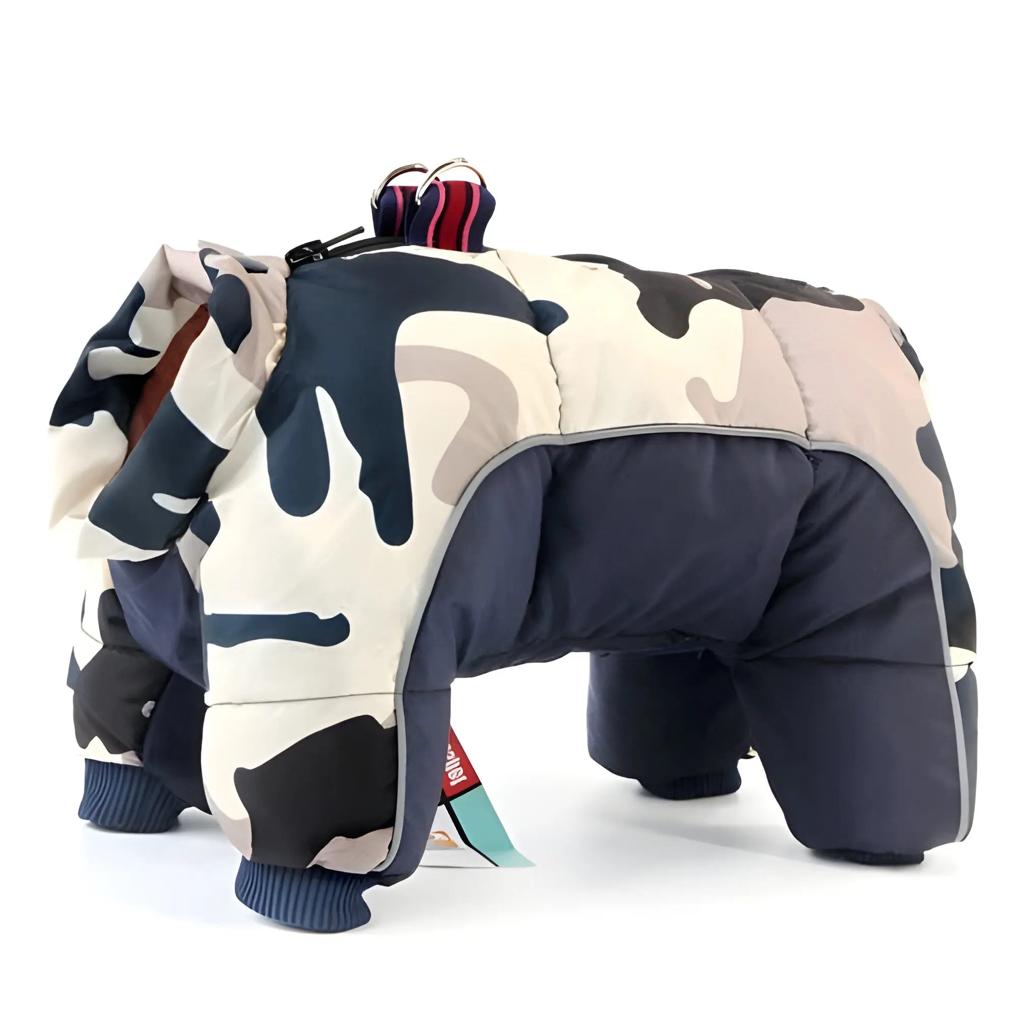 Dog Coat with Water-Resistant Shell and Down-Alternative Fill, Reflective Trim, Leash Ring All Vera Mart