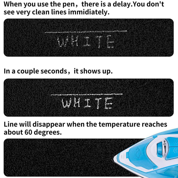 Fabric Marking Pens with Heat Erasable Ink, 16 Refillable Pens in 4 Colors All Vera Mart