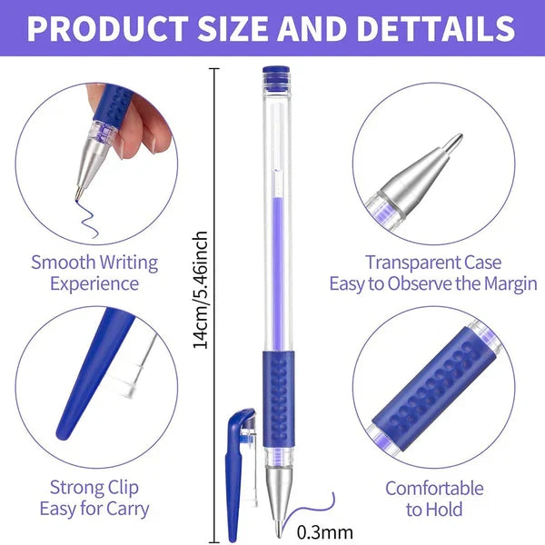 Fabric Marking Pens with Heat Erasable Ink, 16 Refillable Pens in 4 Colors All Vera Mart