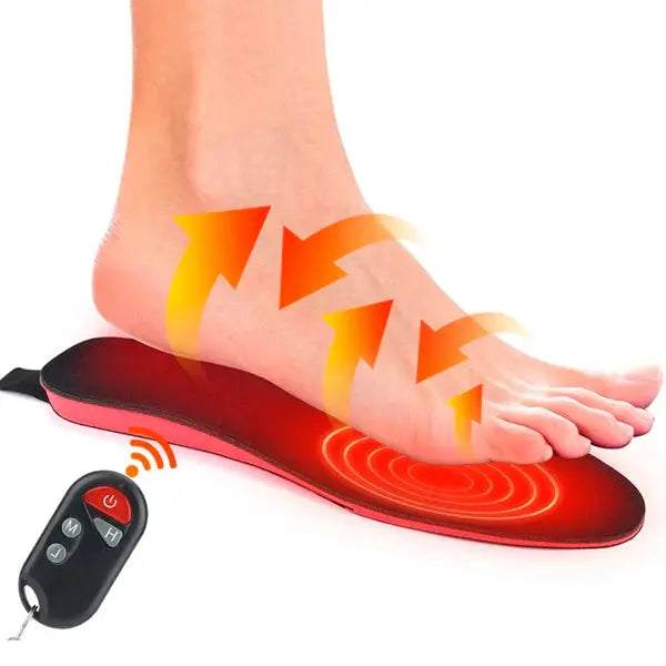 Heated Insoles with Rechargeable Battery and Remote Control, 3 Heat Levels, Slim Fit All Vera Mart
