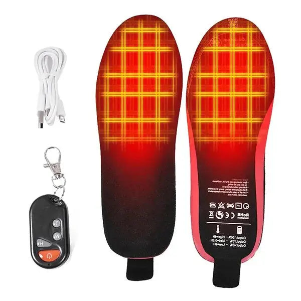 Heated Insoles with Rechargeable Battery and Remote Control, 3 Heat Levels, Slim Fit All Vera Mart